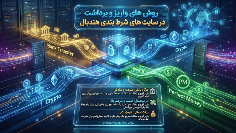 روش های واریز و برداشت در سایت های شرط بندی هندبال