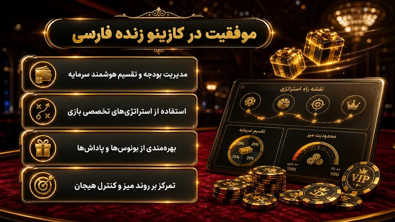 نکات مهم برای موفقیت در کازینوهای با دیلر فارسی زبان