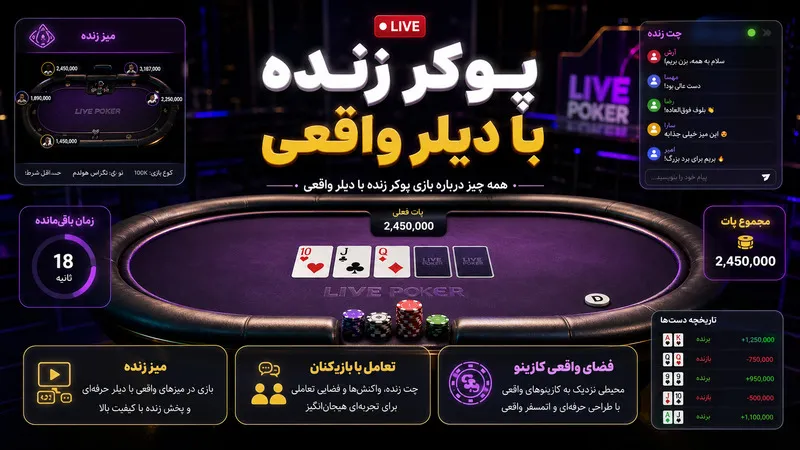 همه چیز درباره بازی پوکر زنده با دیلر واقعی